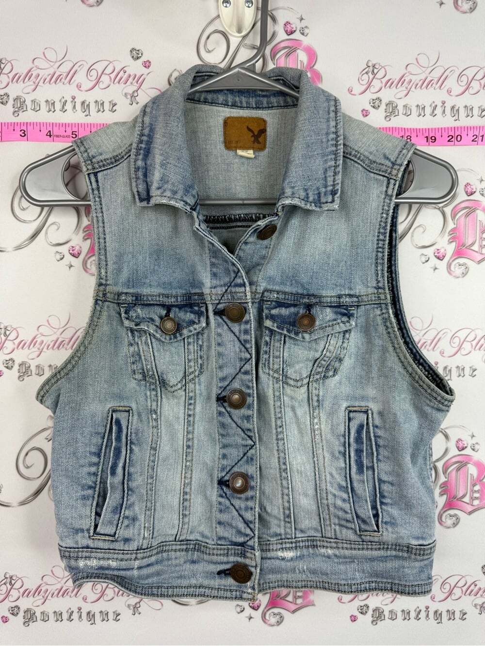 American Eagle Outfitters vest Jean denim Light Blue Denim Vest